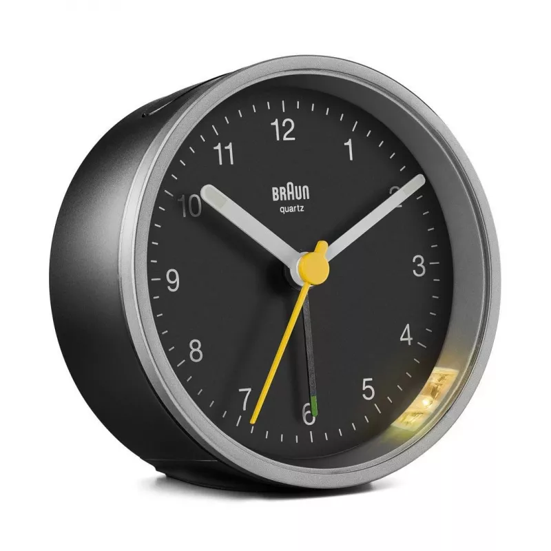 Braun BC12SB Despertador de quartzo preto, prateado