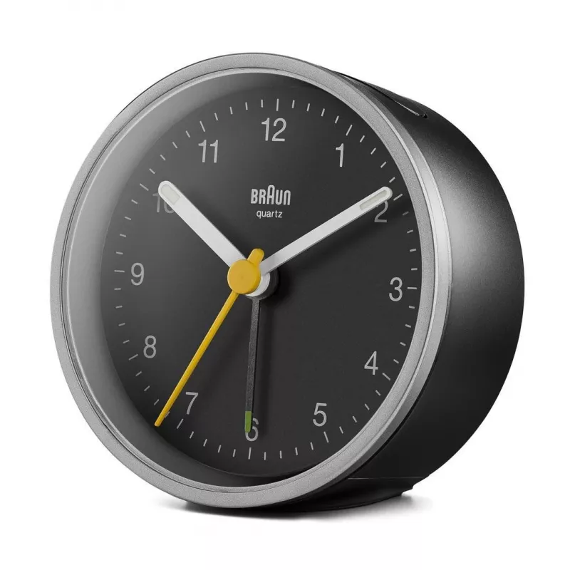 Braun BC12SB Despertador de quartzo preto, prateado