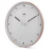 Relógio de parede BRAUN BC 17 PW DCF — relógio de rádio DCF analógico, rosa e branco