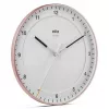 Relógio de parede BRAUN BC 17 PW DCF — relógio de rádio DCF analógico, rosa e branco