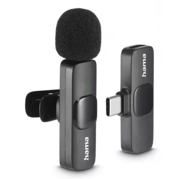 Hama Microfone de lapela sem fios inteligente preto