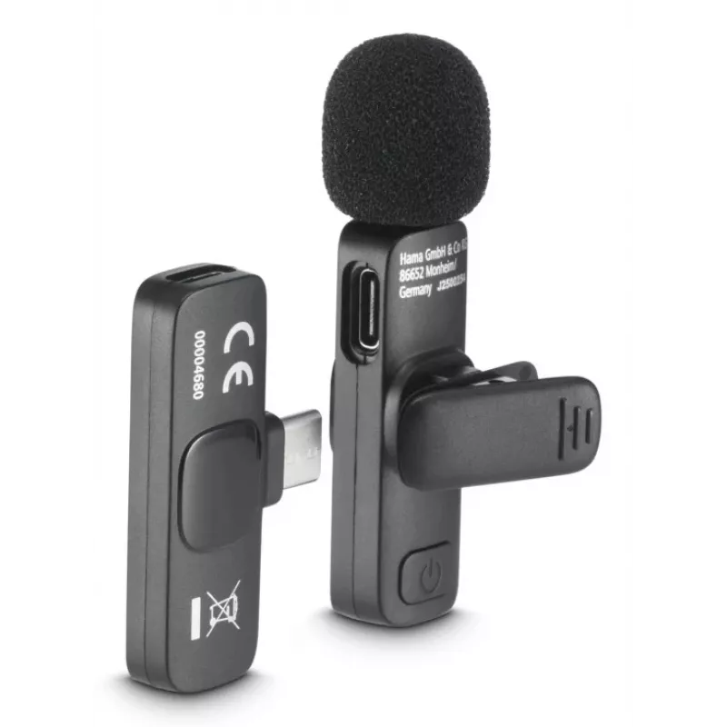 Hama Microfone de lapela sem fios inteligente preto