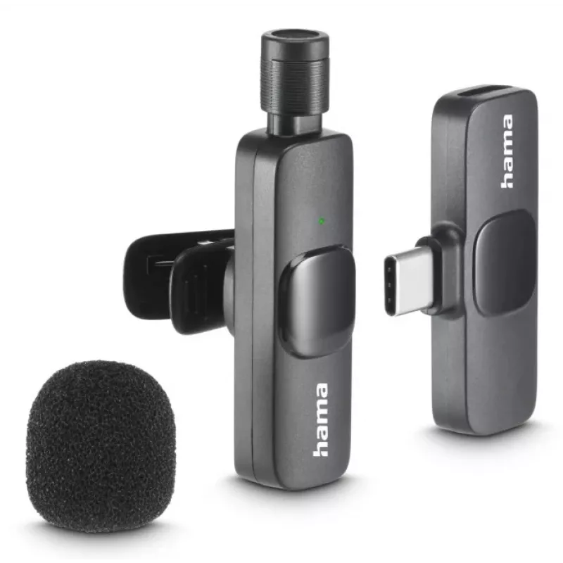 Hama Microfone de lapela sem fios inteligente preto