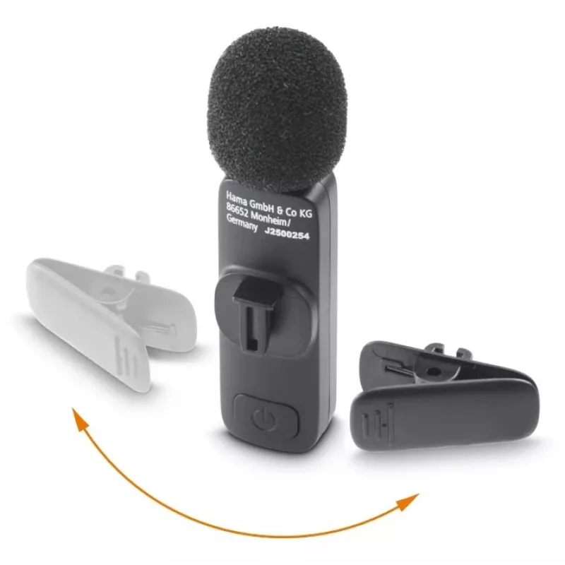 Hama Microfone de lapela sem fios inteligente preto