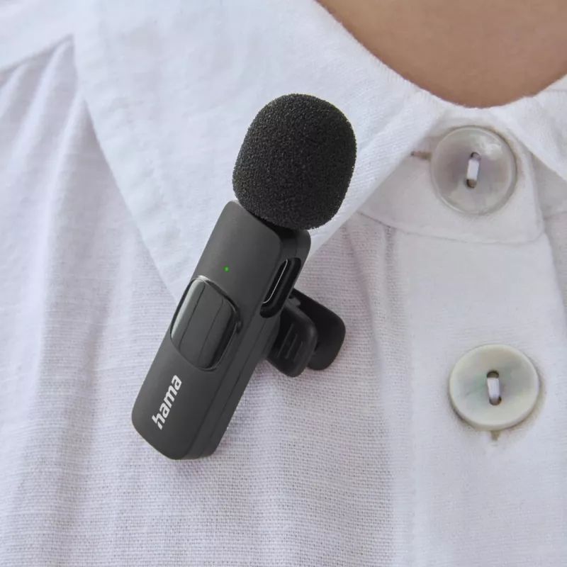 Hama Microfone de lapela sem fios inteligente preto