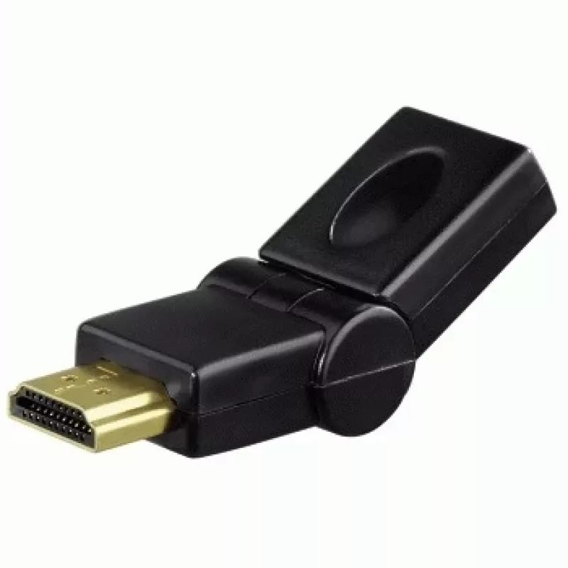 Hama Adaptador compacto ficha HDMI - conector fêmea HDMI, articulável, preto