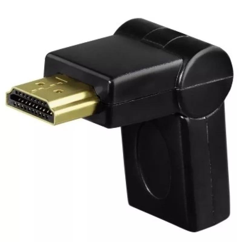 Hama Adaptador compacto ficha HDMI - conector fêmea HDMI, articulável, preto