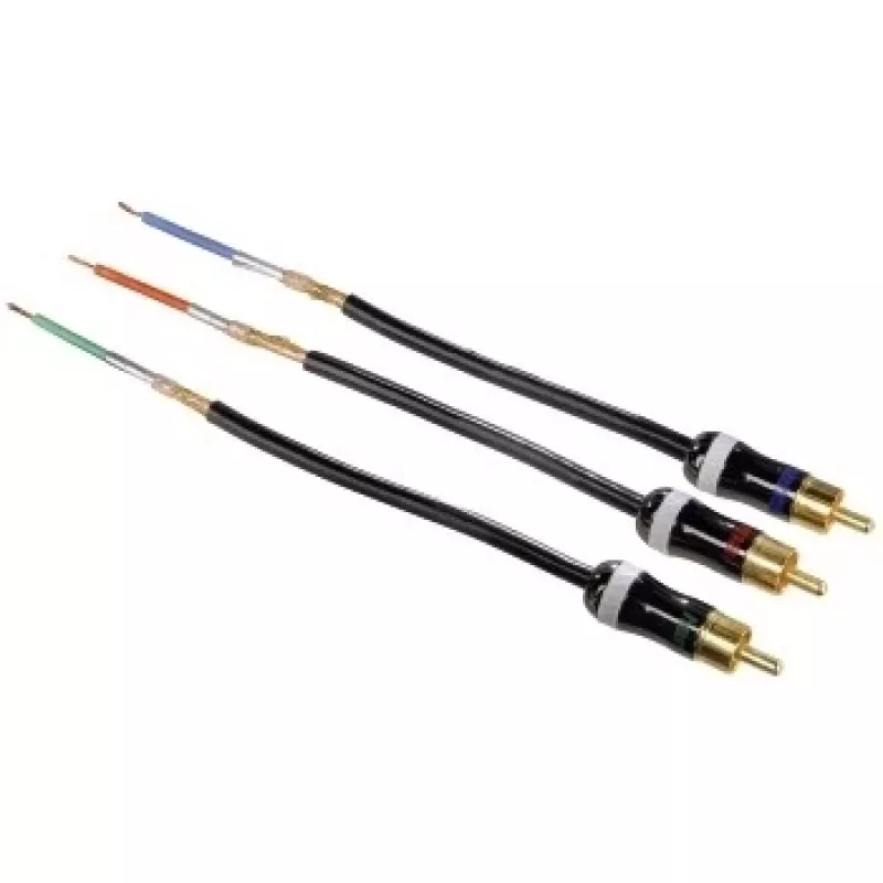 Hama Cabo YUV ProClass, 3 RCA - 3 RCA, metal, 1,5 m Cabo de vídeo componente (YPbPr) 3 x RCA preto