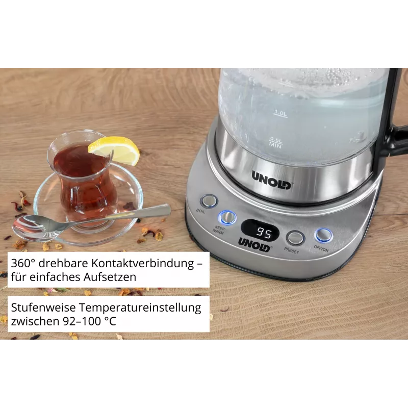 Unold 18215 Samovar Selin chaleira elétrica 1,7 L 1800 W aço inoxidável