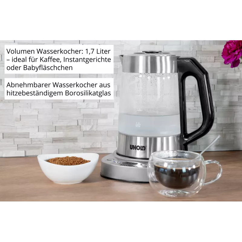 Unold 18215 Samovar Selin chaleira elétrica 1,7 L 1800 W aço inoxidável
