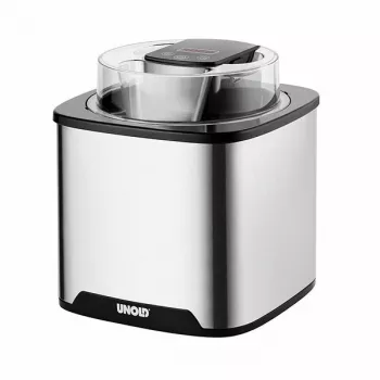 Unold máquina de gelados Gelato 1,5 L, máquina de gelados tradicional, 1,5 L, 1 tigela, preto, aço inoxidável, 30 min, LCD