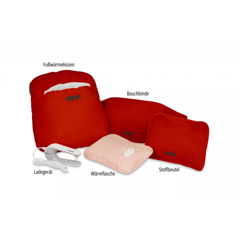 Unold Wärmi Premium conjunto - bolsa de água quente elétrica 86023 bolsa de água quente elétrica 380 W vermelho