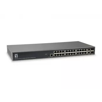 LevelOne TURING switch Gigabit gerido L3 Lite 26 portas, 2 x SFP/RJ45 combo