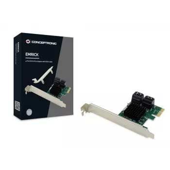 Adaptador Conceptronic EMRICK PCIe 4 portas SATA com cabo SATA