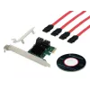 Adaptador Conceptronic EMRICK PCIe 4 portas SATA com cabo SATA