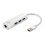Adaptador de rede LevelOne Gigabit USB, hub USB, com fios, USB, Ethernet, 1000 Mbit/s, prateado, branco