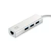 Adaptador de rede LevelOne Gigabit USB, hub USB, com fios, USB, Ethernet, 1000 Mbit/s, prateado, branco