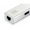 Adaptador de rede LevelOne Gigabit USB, hub USB, com fios, USB, Ethernet, 1000 Mbit/s, prateado, branco
