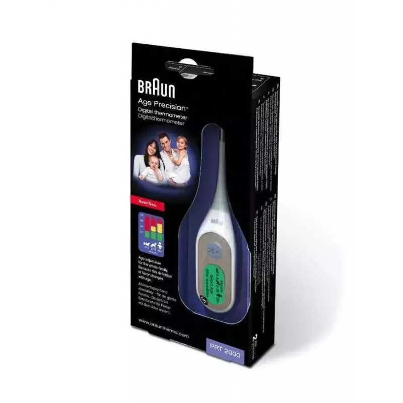 Termómetro digital de contacto corporal Braun PRT2000 azul, branco antebraço