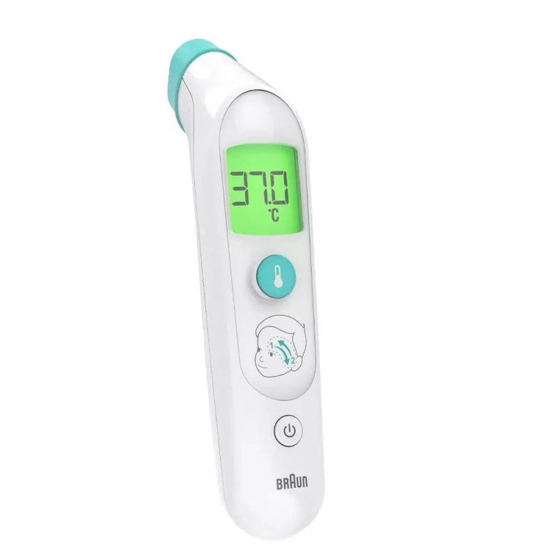 Termómetro de medição à distância Braun BST200WE branco testa botões