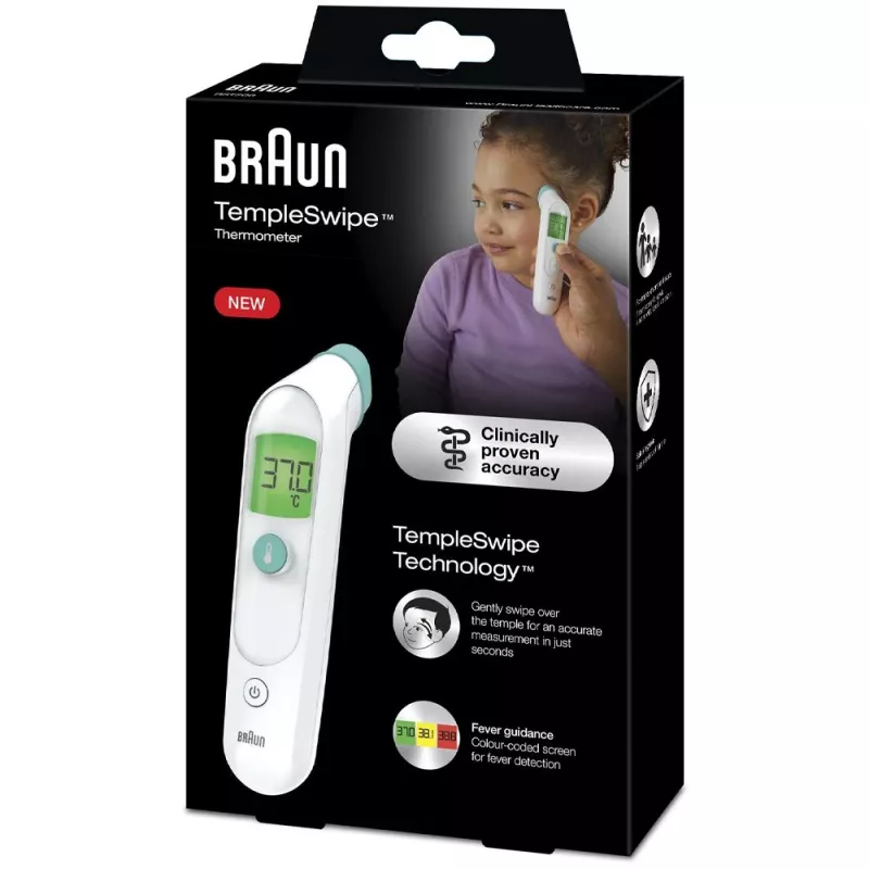 Termómetro de medição à distância Braun BST200WE branco testa botões