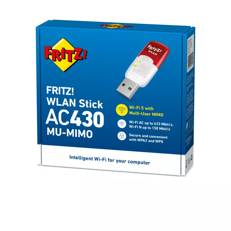 Adaptador Wi-Fi AC 430 Edition MU-MIMO International, Wireless, USB, WLAN, Wi-Fi 5 (802.11ac), 583 Mbit/s, transparente