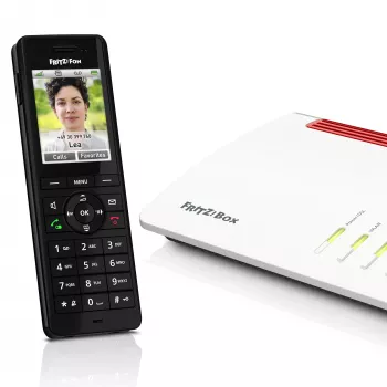 Telefone sem fios DECT AVM FRITZ! X6 preto — alta-voz, atendedor de chamadas, identificação de chamadas, agenda telefónica com 100 entradas