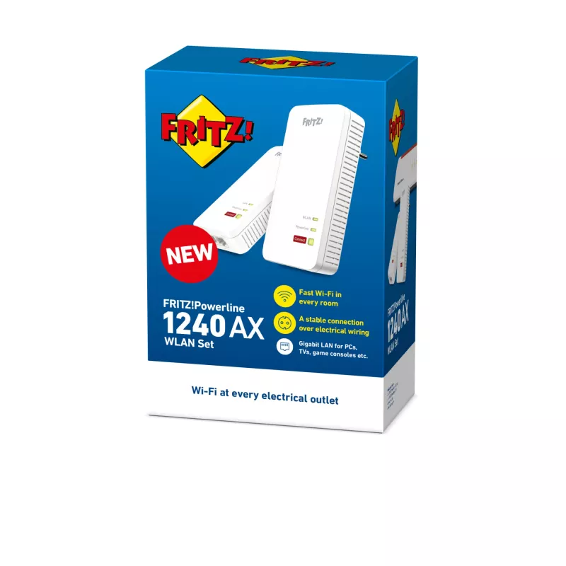 Powerline 1240 AX Conjunto Wi-Fi 1200 Mbit/s Ethernet LAN Wi-Fi branco 2 unid.