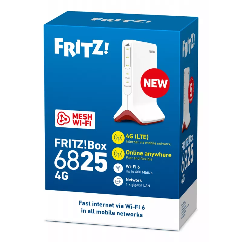 FRITZ!Box 6825 4G International Router Wi-Fi Gigabit Ethernet Single-Band (2,4 GHz) branco