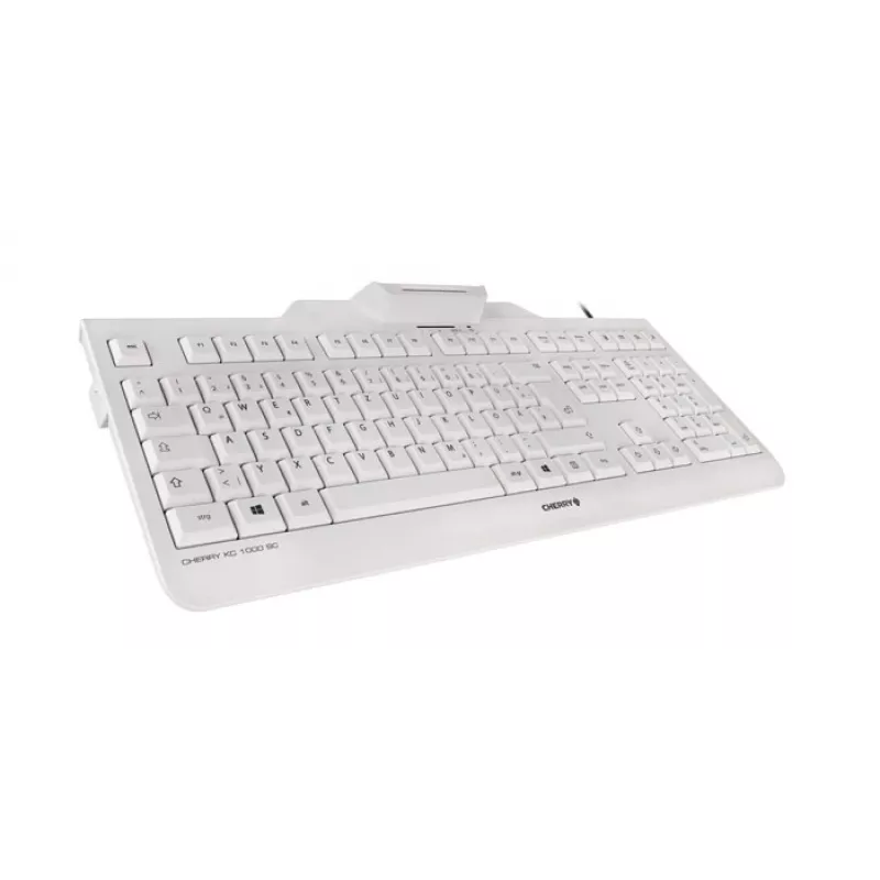 CHERRY KC 1000 SC Teclado com fio USB AZERTY belga branco