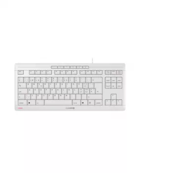 Cherry STREAM TKL Teclado USB com fio QWERTZ layout suíço branco, interruptores de tesoura, 94 teclas, cabo de 1,8 m