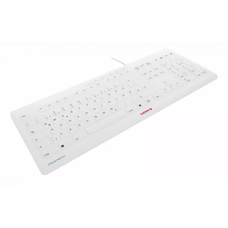 Contour Design STREAM PROTECT, Full-size (100%), com fio, USB, interruptores de tesoura, QWERTY, branco