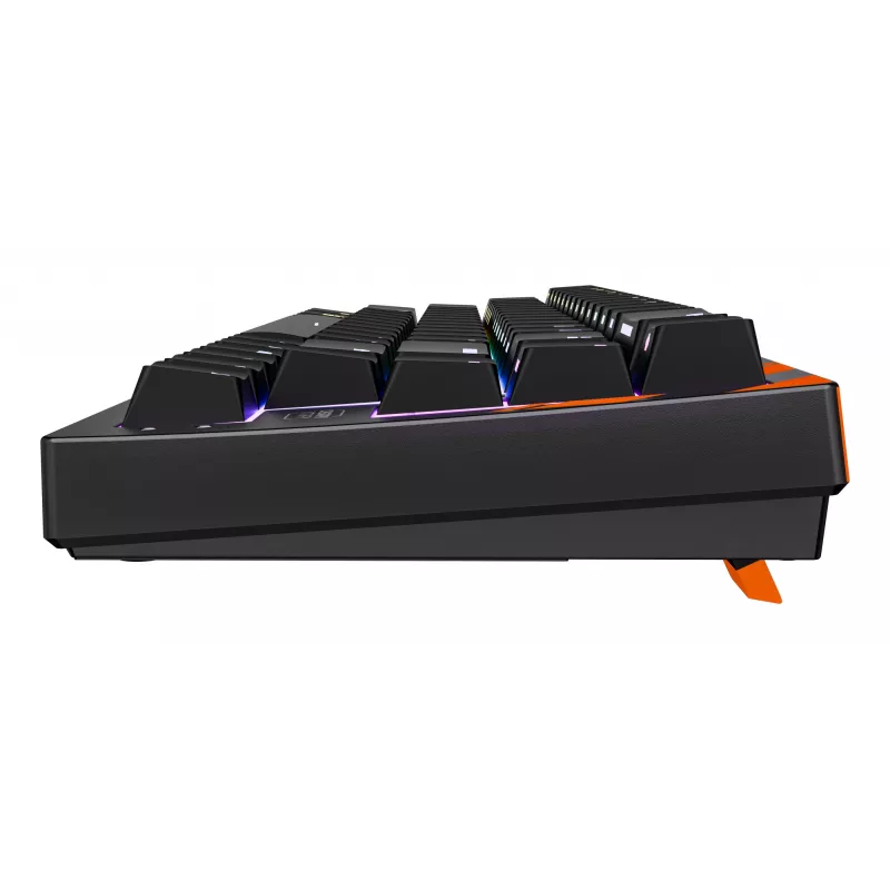 Teclado gaming mecânico Cherry K5 Pro TMR Compact – layout 65%, QWERTZ, iluminação RGB, cabo USB, cabo de 2 m, preto/laranja