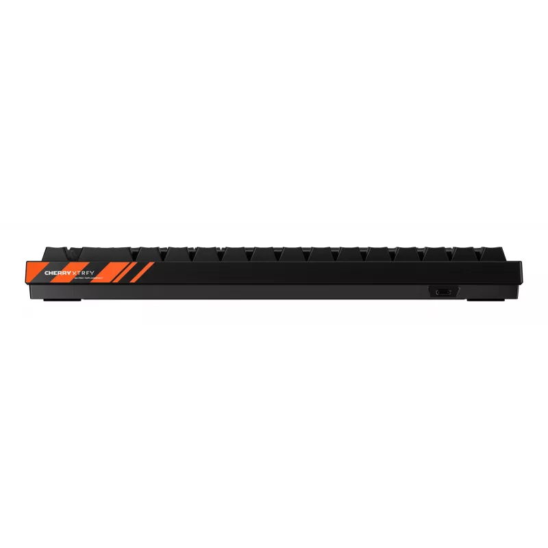 Teclado gaming mecânico Cherry K5 Pro TMR Compact – layout 65%, QWERTZ, iluminação RGB, cabo USB, cabo de 2 m, preto/laranja