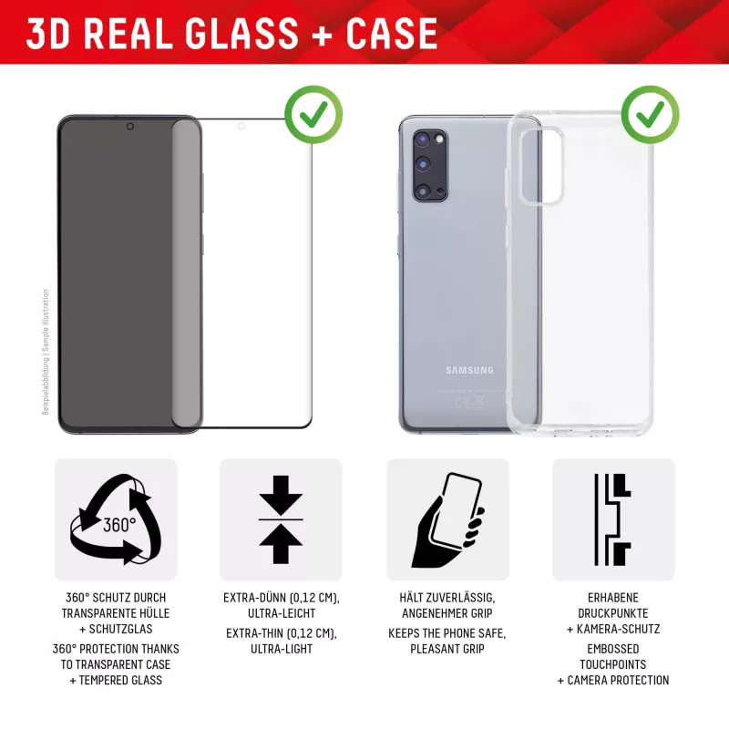 Displex proteção de ecrã + capa para Samsung Galaxy S23 Ultra, moldura de montagem Eco, cobertura total