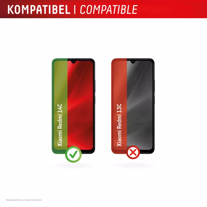 Displex Smart Glass (9H) para Xiaomi Redmi 14C, autocolante de montagem, inquebrável