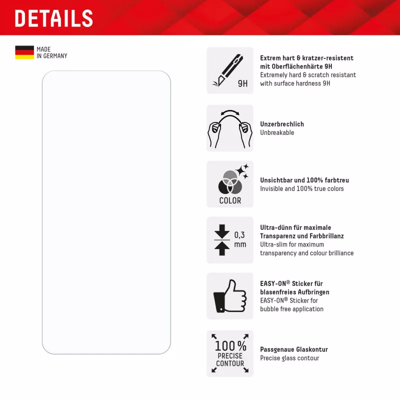 Displex Smart Glass (9H) para Xiaomi Redmi Note 14, autocolante de montagem, inquebrável