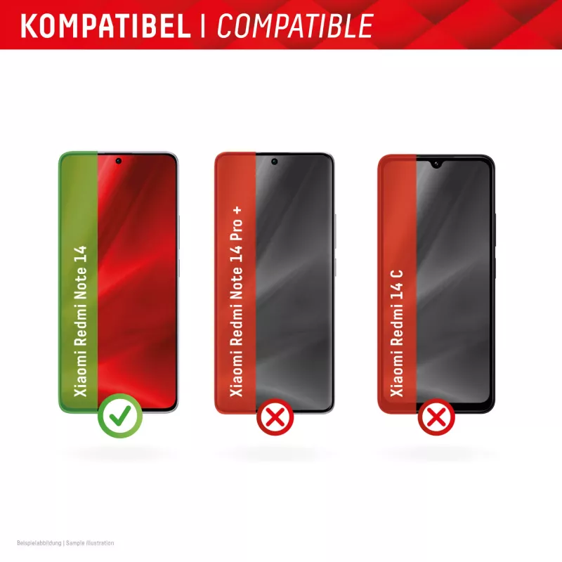 Displex Smart Glass (9H) para Xiaomi Redmi Note 14, autocolante de montagem, inquebrável