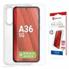 Tempered Glass Screen Protector + Case para Samsung Galaxy A36 da e.v.i., moldura de montagem Eco, anti-riscos, transparente