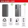 Tempered Glass Screen Protector + Case para Samsung Galaxy A36 da e.v.i., moldura de montagem Eco, anti-riscos, transparente