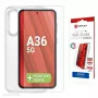 Tempered Glass Screen Protector + Case para Samsung Galaxy A36 da e.v.i., moldura de montagem Eco, anti-riscos, transparente