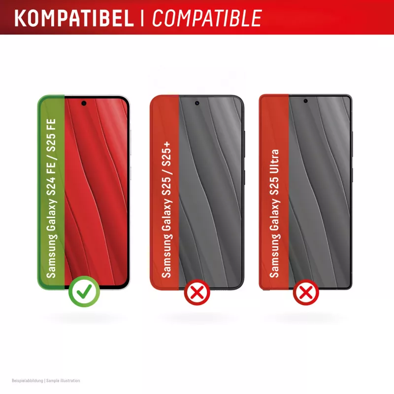 Displex Smart Glass (9H) para Samsung Galaxy S25 FE/S24 FE, autocolante de montagem, inquebrável