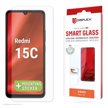 e.v.i. DISPLEX Smart Glass para Xiaomi Redmi 15C — película de vidro temperado, modelo 02198