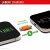 Displex carregador de emergência Phone-to-Phone, USB-C para USB-C, ficha mini + cabo flexível, conjunto compacto de 2