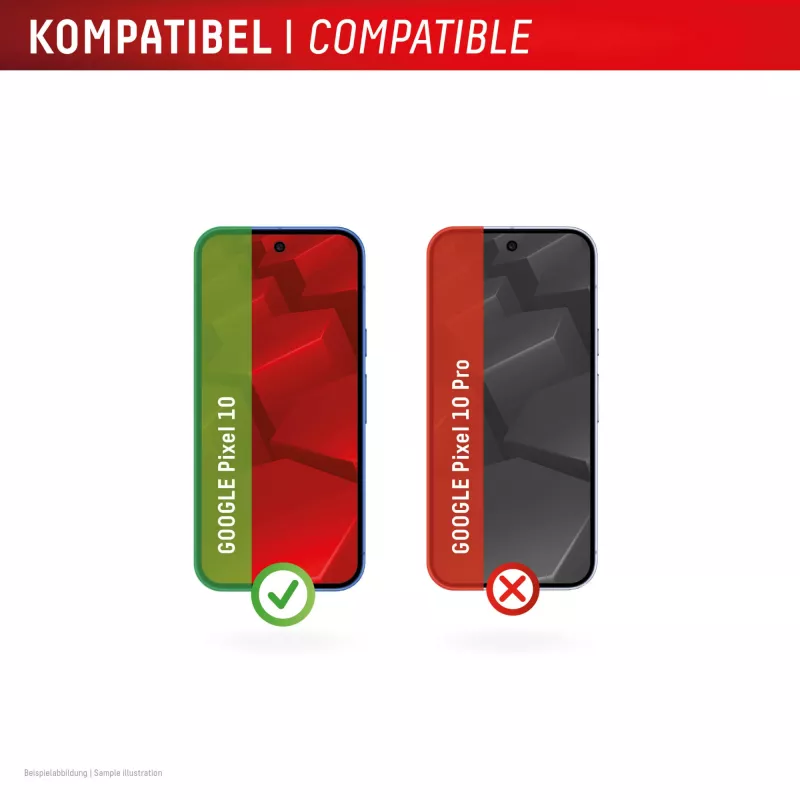 Protetor de ecrã em vidro temperado com capa para Google Pixel 10 da e.v.i. (DISPLEX vidro real + capa)