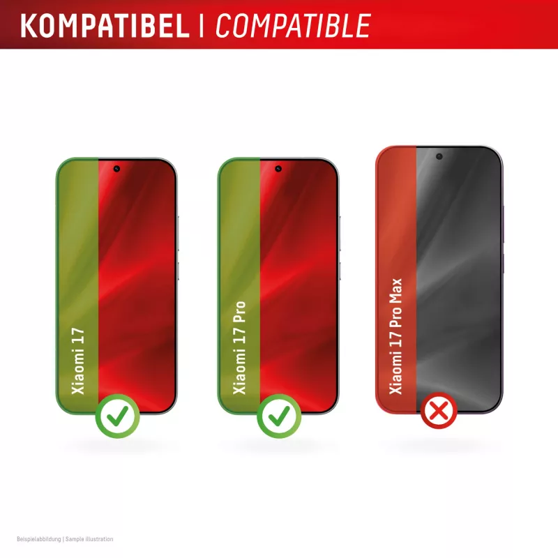Película de proteção de ecrã em vidro temperado Smart Glass e.v.i. para Xiaomi 17 / 17 Pro (9H), autocolante de montagem, transparente