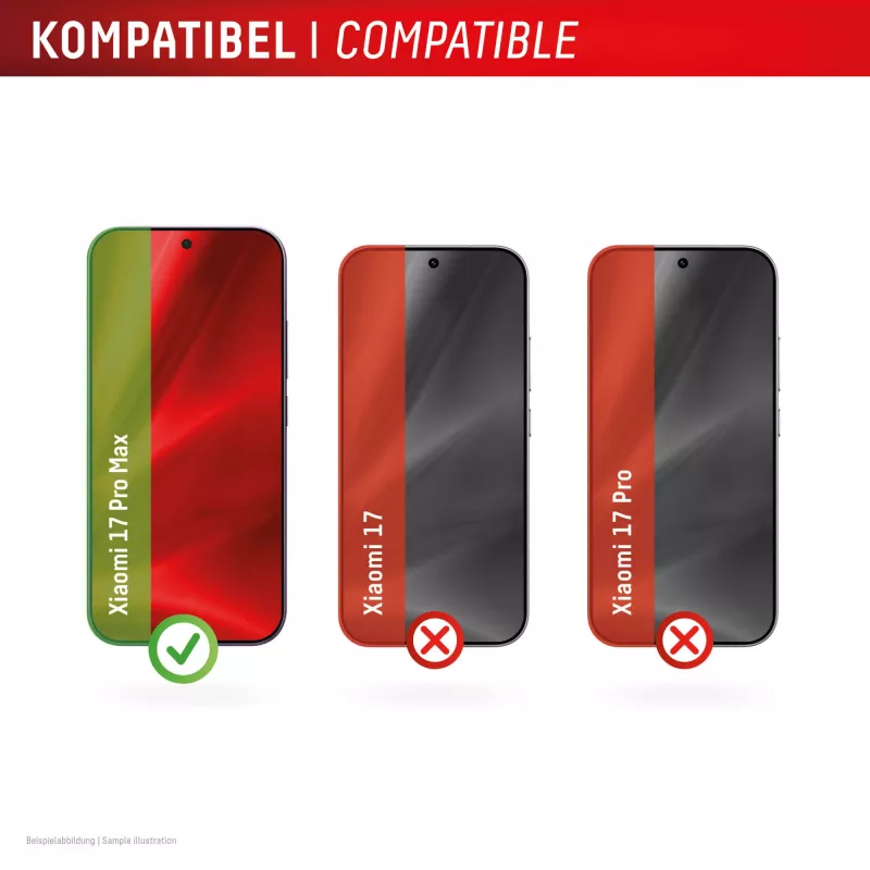 Película de proteção de ecrã em vidro temperado Smart Glass e.v.i. para Xiaomi 17 Pro Max (9H), autocolante de montagem, transparente, 1 unid.