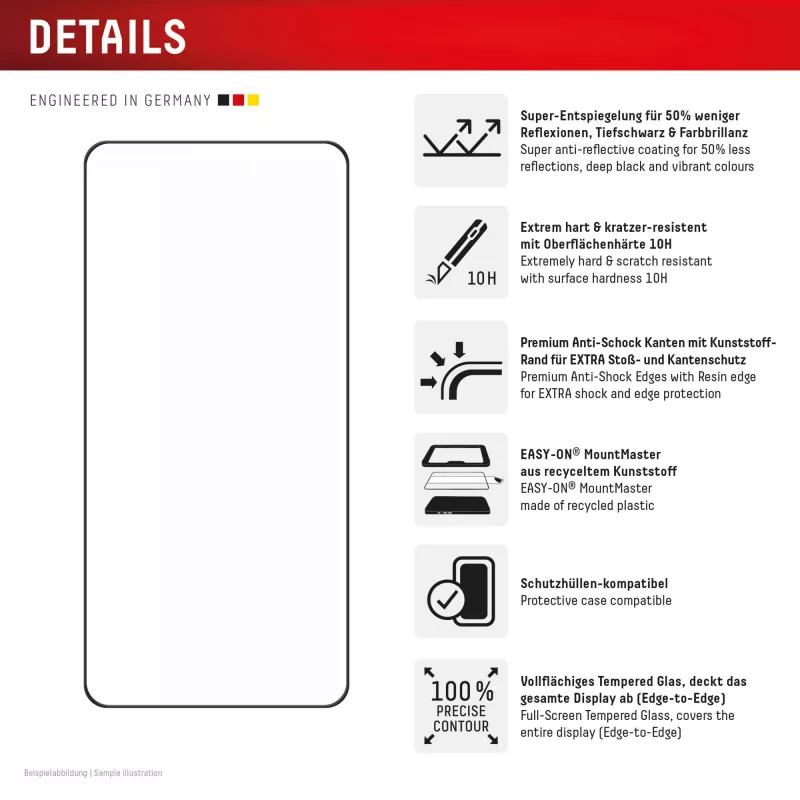 Protetor de ecrã Displex Premium (cobertura total, 10H) para Samsung S26 Ultra, cobertura total