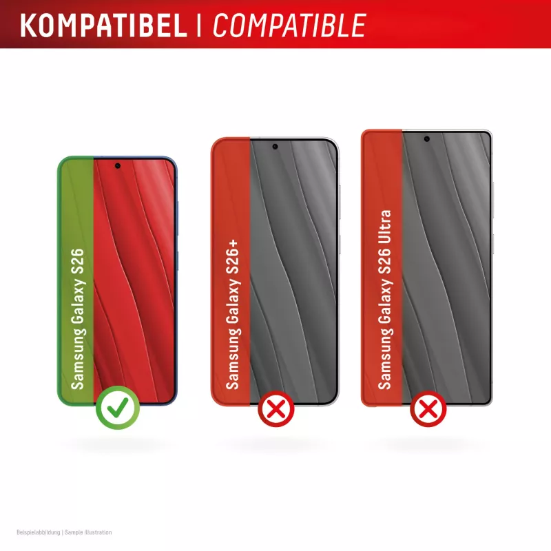 Vidro Smart Glass Displex (9H) para Samsung S26, inquebrável, Samsung, Galaxy S26, aplicação a seco, resistente a quebras, repelente de sujidade, resistente a riscos, transparente, 1 unid.