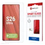 Vidro Smart Glass Displex (9H) para Samsung S26 Ultra, inquebrável, Samsung, Galaxy S26 Ultra, aplicação a seco, resistente a quebras, repelente de sujidade, resistente a riscos, transparente, 1 unid.